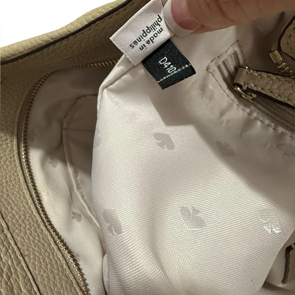 Kate Spade New York Pebbled Shoulder Bag Beige Tan Project Bag - Picture 6 of 13
